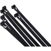Re-Usable Cable Tie, 8" Long, 50 lbs. Tensile Strength, Black Distribution Élite MP