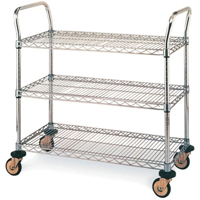 Standard-Duty Utility Carts, Stainless Steel, 18" x 39" x 30", 500 lbs. Capacity Distribution Élite MP