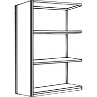 Interlok Shelving Unit, Steel, Boltless, 450 lbs. Capacity, 48" W x 88" H x 24" D Distribution Élite MP
