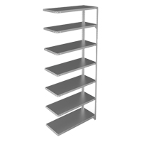 Shelving Unit, Galvanized Steel, Slotted Angle, Add-On, 36" W x 84" H x 15" D Distribution Élite MP