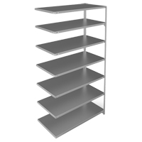 Shelving Unit, Galvanized Steel, Slotted Angle, 275 lbs. Capacity, 48" W x 84" H x 24" D Distribution Élite MP