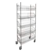 Chariot &agrave; tablette avec panier en treillis, Tiers 5, 48" la x 80" h x 24" p Distribution Élite MP