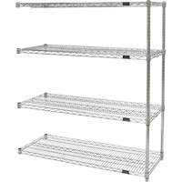 &eacute;tag&egrave;res robustes en treillis chromat&eacute;, Ensemble Ajout, Tiers 4, 30" la x 54" h x 14" p Distribution Élite MP