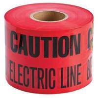 "Buried Electric Line" Identoline&reg; Underground Warning Tape, 6" W x 1000' L, Black on Red Distribution Élite MP