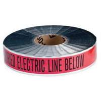 "Electric Line" Identoline&reg; Underground Warning Tape, 2" W x 1000' L, Black on Red Distribution Élite MP