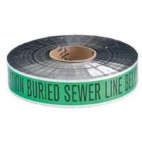 "Sewer Line" Identoline&reg; Underground Warning Tape, 2" W x 1000' L, Black on Green Distribution Élite MP