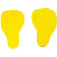 &eacute;tiquettes pour marquage des planchers, Empreinte de pas, 12" lo x 3,75" la, Jaune, Vinyle Distribution Élite MP