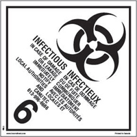 &eacute;tiquettes d'exp&eacute;dition TMD, Classe 6,2, Substances infectieuses, Papier Distribution Élite MP