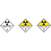 &eacute;tiquettes d'exp&eacute;dition TMD, Classe 7, Radioactif I, Papier Distribution Élite MP