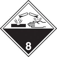 &eacute;tiquettes d'exp&eacute;dition TMD, Classe 8, Corrosifs, Papier Distribution Élite MP