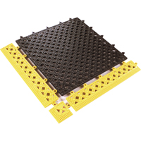 TAPIS MODULAIRE LOK-TYLE 12"X12" JAUNE NOIR, Vinyle, 1' la c, 1' lo, 9/16" &eacute;paisseur, Noir Distribution Élite MP