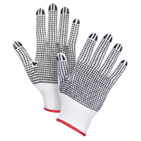 Gants tricot&eacute;s deux c&ocirc;t&eacute;s &agrave; pois, Poly/coton, Deux c&ocirc;t&eacute;s, Calibre 7, Petit Distribution Élite MP