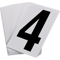 Num&eacute;ros autocollants, 4, 3-1/2" h, Noir sur blanc Distribution Élite MP
