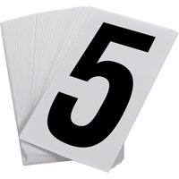 Num&eacute;ros autocollants, 5, 3-1/2" h, Noir sur blanc Distribution Élite MP