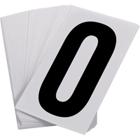 Num&eacute;ros autocollants, 0, 3-1/2" h, Noir sur blanc Distribution Élite MP