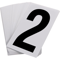 Num&eacute;ros autocollants, 2, 3-1/2" h, Noir sur blanc Distribution Élite MP