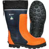 Bottes de s&eacute;curit&eacute; pour scie &agrave; chaîne Bushwhacker, Caoutchouc, Embout Acier, Pointure 6, Semelle R&eacute;sistant aux perforations Distribution Élite MP