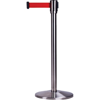 Barri&egrave;res sur pieds pour le contr&ocirc;le des foules, Acier, 35" h, Ruban Rouge, Longueur du ruban 7' Distribution Élite MP