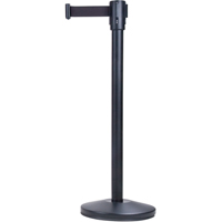 Free-Standing Crowd Control Barrier, Steel, 35" H, Black Tape, 7' Tape Length Distribution Élite MP