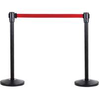 Poteau r&eacute;cepteur pour barri&egrave;res sur pieds pour le contr&ocirc;le des foules, Hauteur de 35", Noir Distribution Élite MP