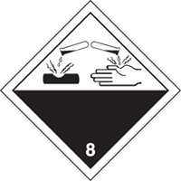 TDG Shipping Labels, Class 8, Corrosives, Vinyl Distribution Élite MP