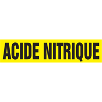 Marqueur de tuyau "Acid Nitrique", Autocollant, 4" h x 24" la, Noir sur jaune Distribution Élite MP