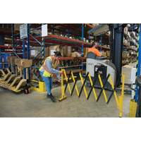 Barri&egrave;re extensible, 37" h x 11' lo, Noir/Jaune Distribution Élite MP