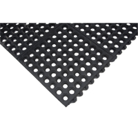 Tapis modulaire antifatigue, Nid d'abeilles, 3' x 3' x 1/2", Noir, Caoutchouc naturel Distribution Élite MP