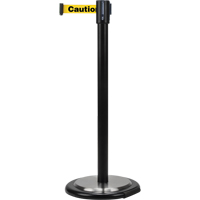 Free-Standing Crowd Control Barrier, Steel, 35" H, Yellow Tape, 7' Tape Length Distribution Élite MP
