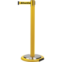 Free-Standing Crowd Control Barrier, Steel, 35" H, Yellow Tape, 7' Tape Length Distribution Élite MP