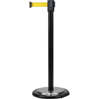 Free-Standing Crowd Control Barrier, Steel, 35" H, Yellow Tape, 7' Tape Length Distribution Élite MP
