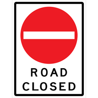 Enseigne enroulable de circulation  Road Closed , 36" x 48", Vinyle, Anglais avec pictogramme Distribution Élite MP