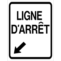 Enseigne enroulable de circulation  Ligne d'Arr&ecirc;t , 23-3/5" x 29-1/2", Vinyle, Français avec pictogramme Distribution Élite MP