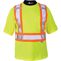 Safety T-Shirt, Polyester, Medium, High Visibility Lime-Yellow Distribution Élite MP