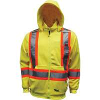 Safety Fleece Hoodie, Polyester, Small, High Visibility Lime-Yellow Distribution Élite MP