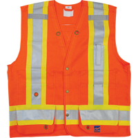 Veste de s&eacute;curit&eacute; pour arpenteur, Orange haute visibilit&eacute;, Petit, Polyester Distribution Élite MP