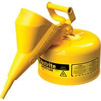 Bidons s&eacute;curitaires, Type I, Acier, 2,5 gal. US, Jaune, Homologu&eacute; FM/List&eacute; UL/ULC Distribution Élite MP