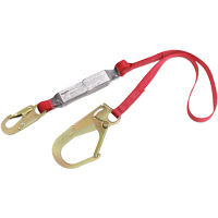 PRO Shock Absorbing Lanyards, 6', Gate Hook Center, Snap Hook Leg Ends, Polyester Distribution Élite MP