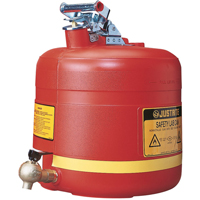 Bidon avec robinet s&eacute;curitaires pour laboratoires, Type I, Acier, 5 gal. US, Rouge, Homologu&eacute; FM Distribution Élite MP