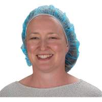 Non-Woven Bouffant Caps, Polypropylene, 21"/Large, Blue Distribution Élite MP