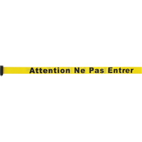 Tape Cassette for Build-Your-Own Crowd Control Barriers, Attention ne pas entrer, 7', Yellow Tape Distribution Élite MP
