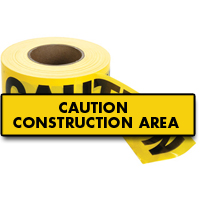 Rubans standards pour barricades, Anglais, 3" la x 1000' lo, 2 mils, Noir sur jaune Distribution Élite MP
