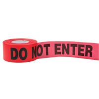 Rubans standards pour barricades, Anglais, 3" la x 1000' lo, 2 mils, Rouge Distribution Élite MP