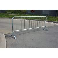 Portable Barrier, Interlocking, 102" L x 40" H, Silver Distribution Élite MP