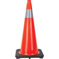 C&ocirc;ne de signalisation, 28", Orange, Bande(s) r&eacute;fl&eacute;chissante(s) 4" Distribution Élite MP