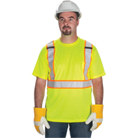 CSA Compliant T-Shirt, Polyester, Medium, High Visibility Lime-Yellow Distribution Élite MP