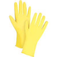 Gants jaune canari de premi&egrave;re qualit&eacute; r&eacute;sistants aux produits chimiques, Taille Petit/7, 12" lo, Latex de caoutchouc, Doublure en Ouat&eacute;e, 15 mils Distribution Élite MP
