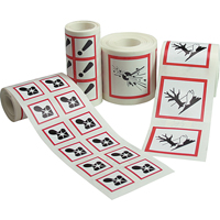 &eacute;tiquettes avec pictogrammes SGH, Vinyle, Rouleau, 4" lo x 4" la Distribution Élite MP