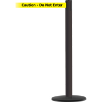 Montant pour syst&egrave;me Advance TensaBarrier, Acier, 36" h, Ruban Noir/Jaune, Longueur du ruban 7,5' Distribution Élite MP