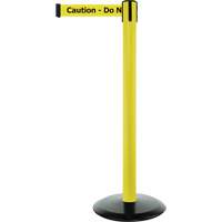 Montant pour syst&egrave;me Advance TensaBarrier, Acier, 36" h, Ruban Noir/Jaune, Longueur du ruban 7,5' Distribution Élite MP